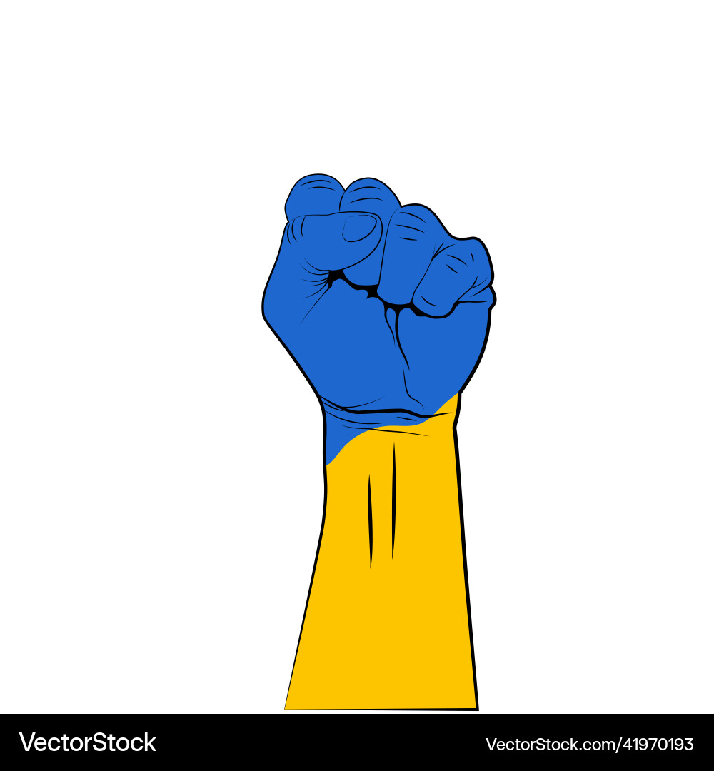 Fist in ukrainian flag colors no war banner Fist in ukrainian flag colors no war banner vector image