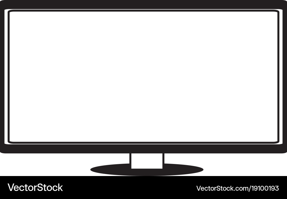 Flat television icon Royalty Free Vector Image