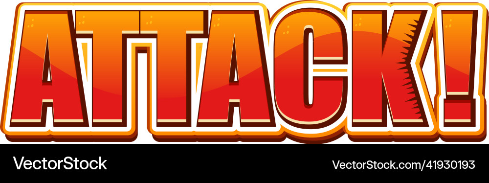 Gradient attack word logo design vector image