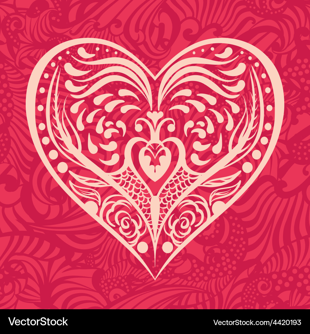 Heart Swirl Pattern Vector Image