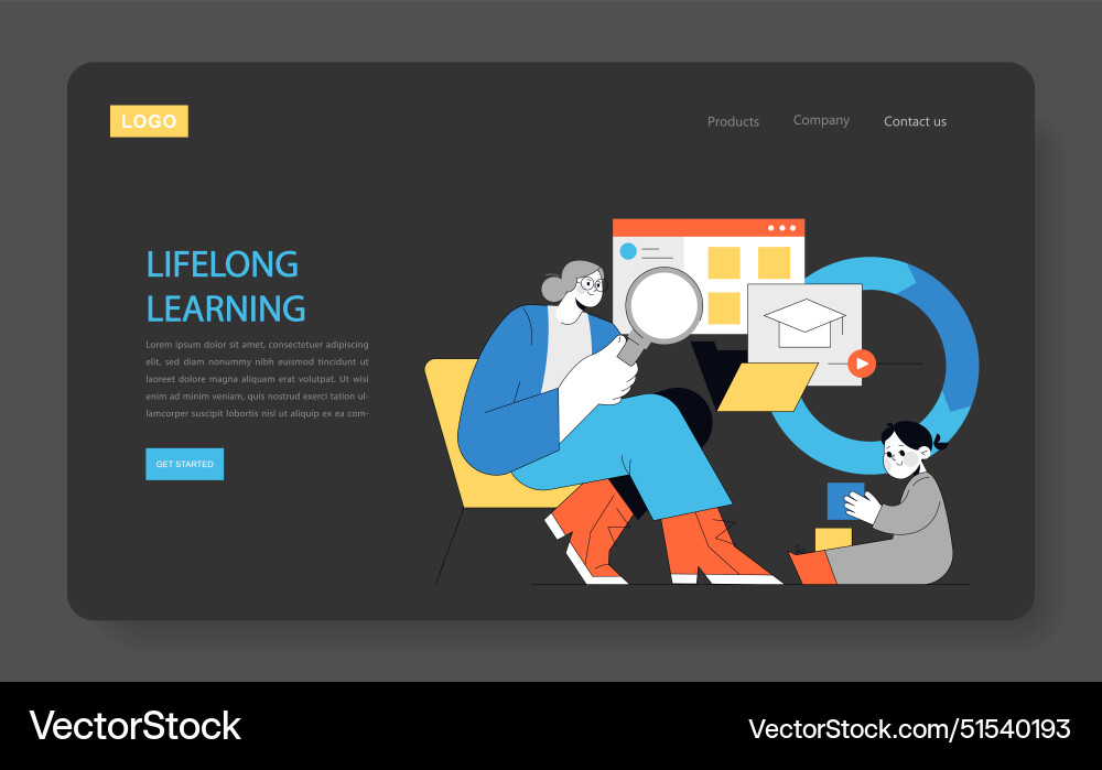 Lifelong learning concept Royalty Free Vector Image
