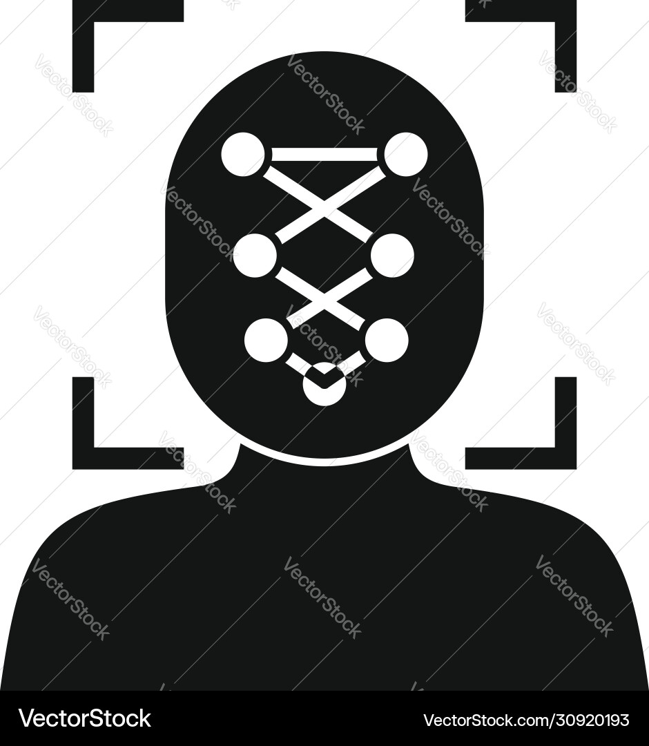 Man face recognition icon simple style Man face recognition icon simple style Vector Image