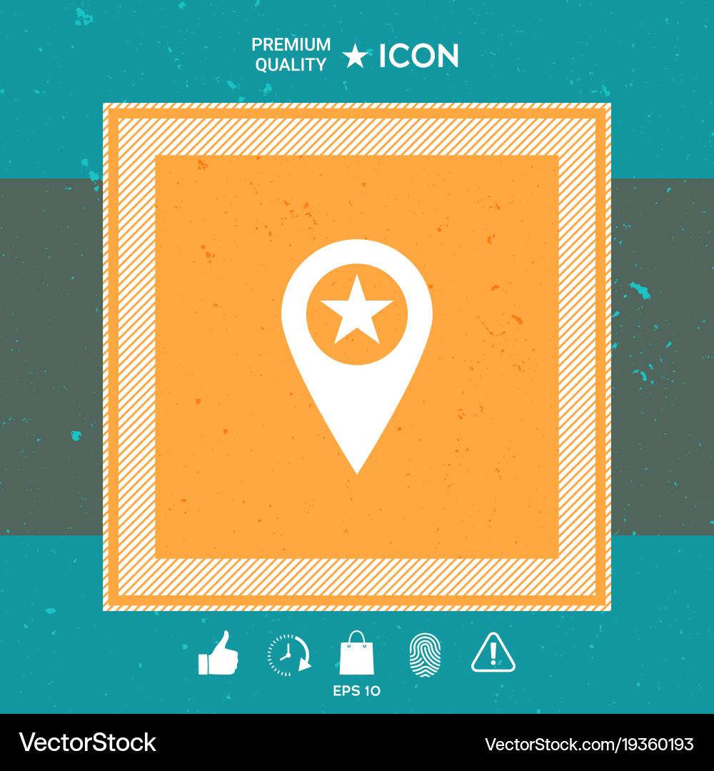 Map pointer with star vector image