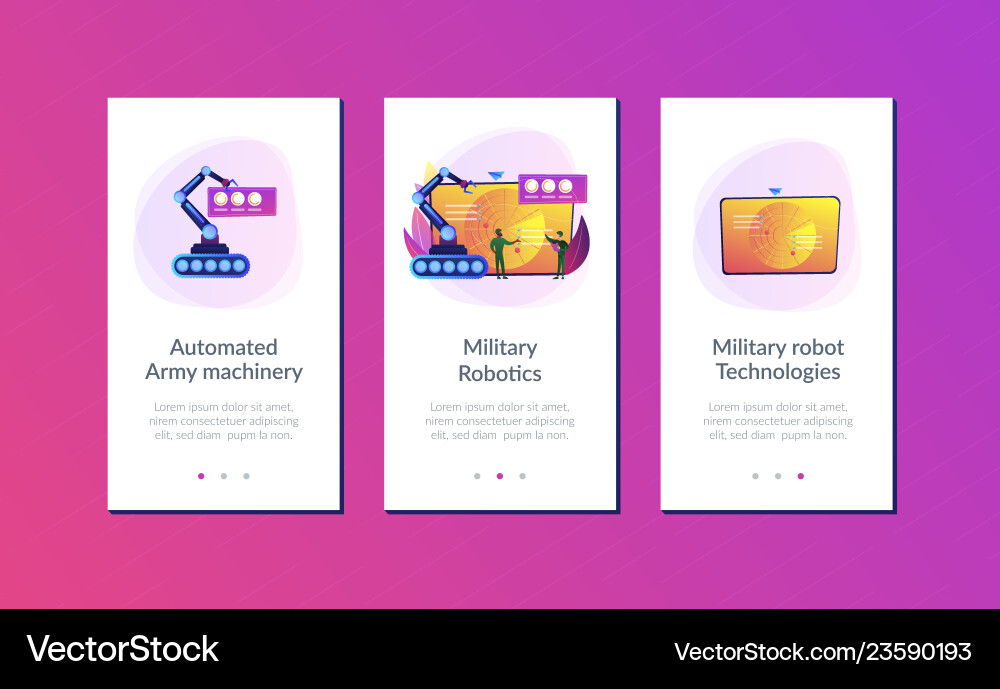Military robotics app interface template Military robotics app interface template vector image