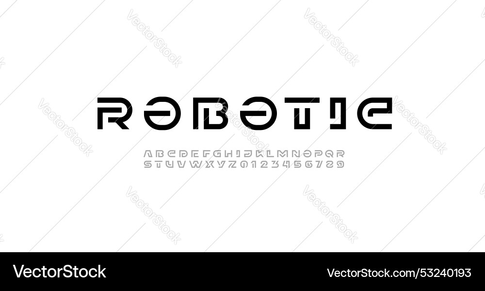 Modern font alphabet from segment line Modern font alphabet from segment line vector image