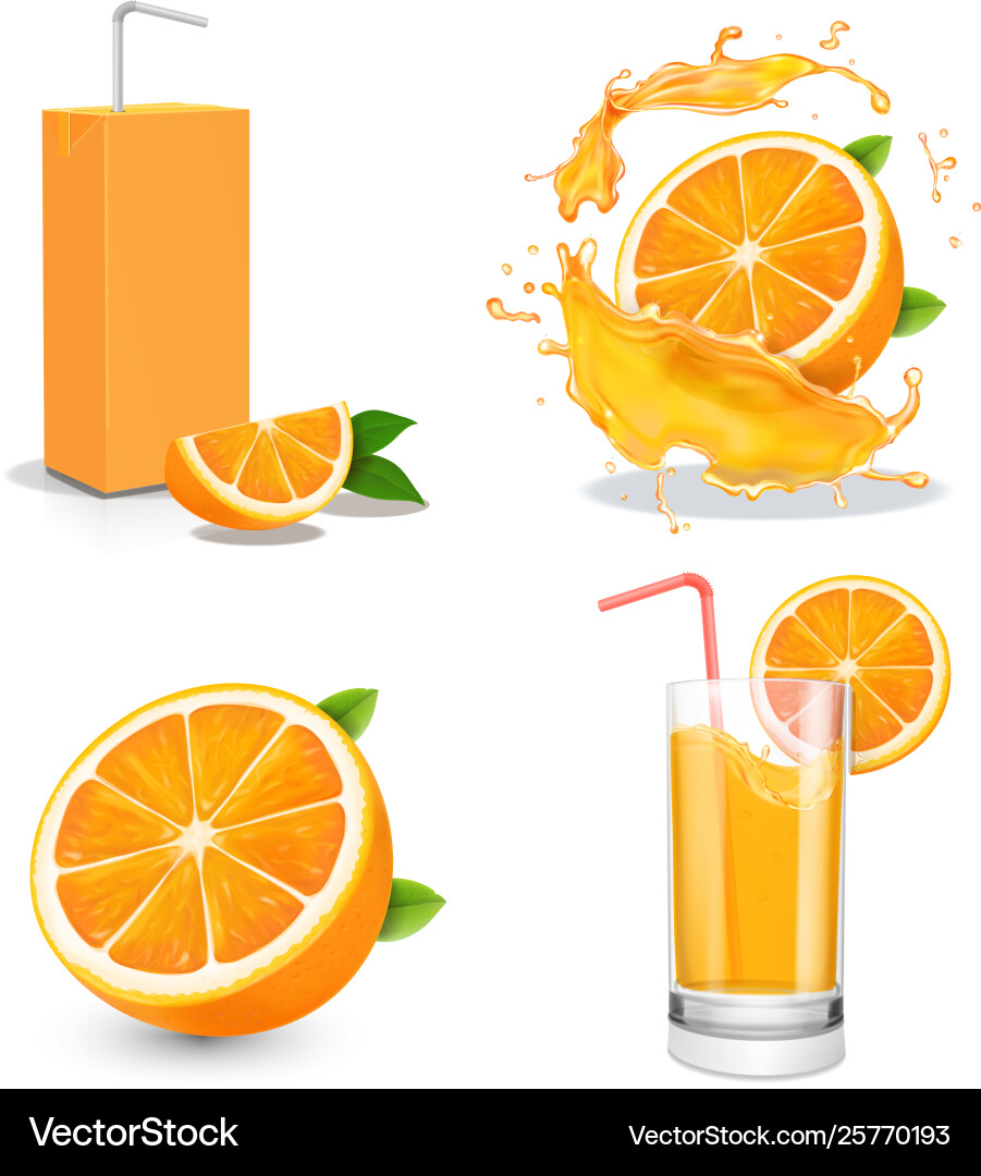 Orangensaft isolierte Ikonen auf weißem Hintergrund Orangensaft isolierte Ikonen auf weißem Hintergrund vektorbild
