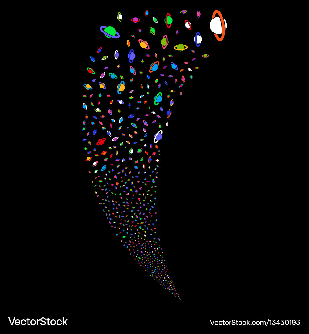 Planet saturn random stream Planet saturn random stream vector image