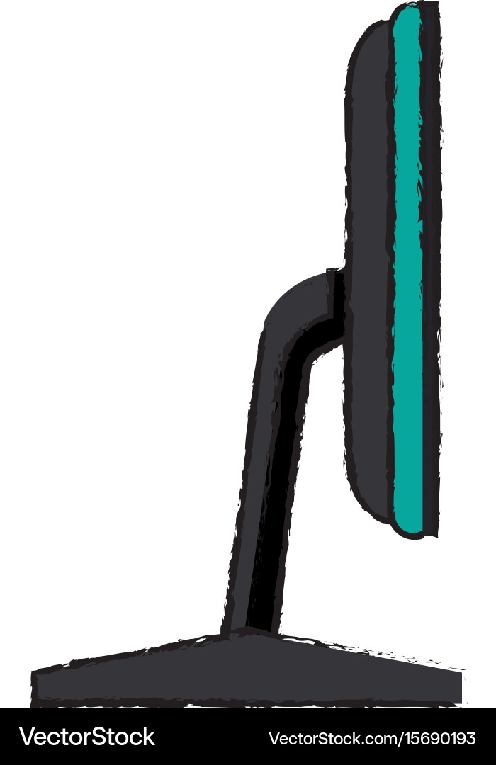 Screen monitor device side view Vector Image