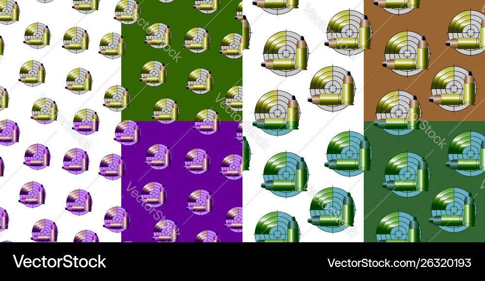 Seamless pattern different colors target ammo Vector Image