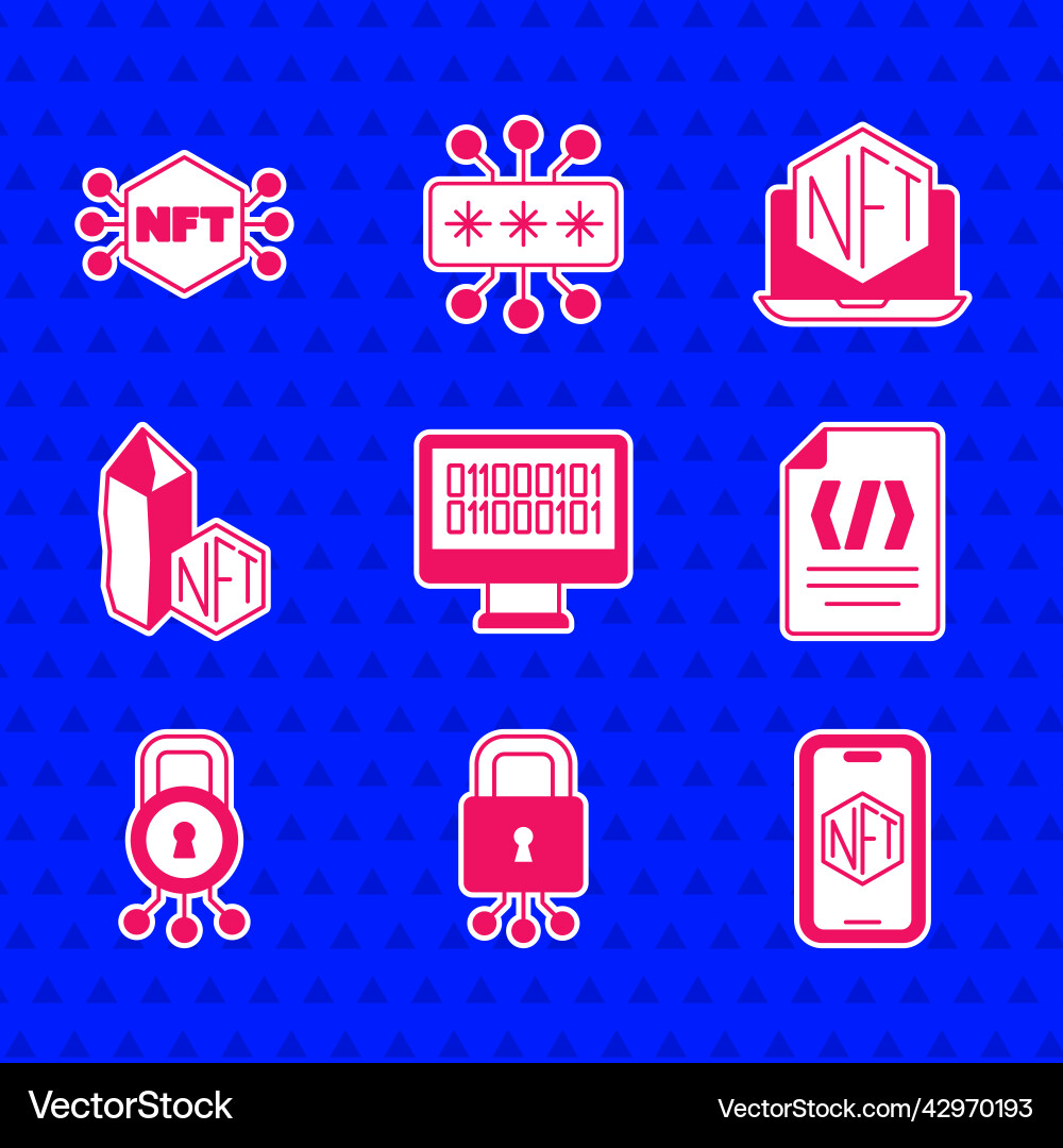 Set binary code cyber security mobile with art Set binary code cyber security mobile with art vector image