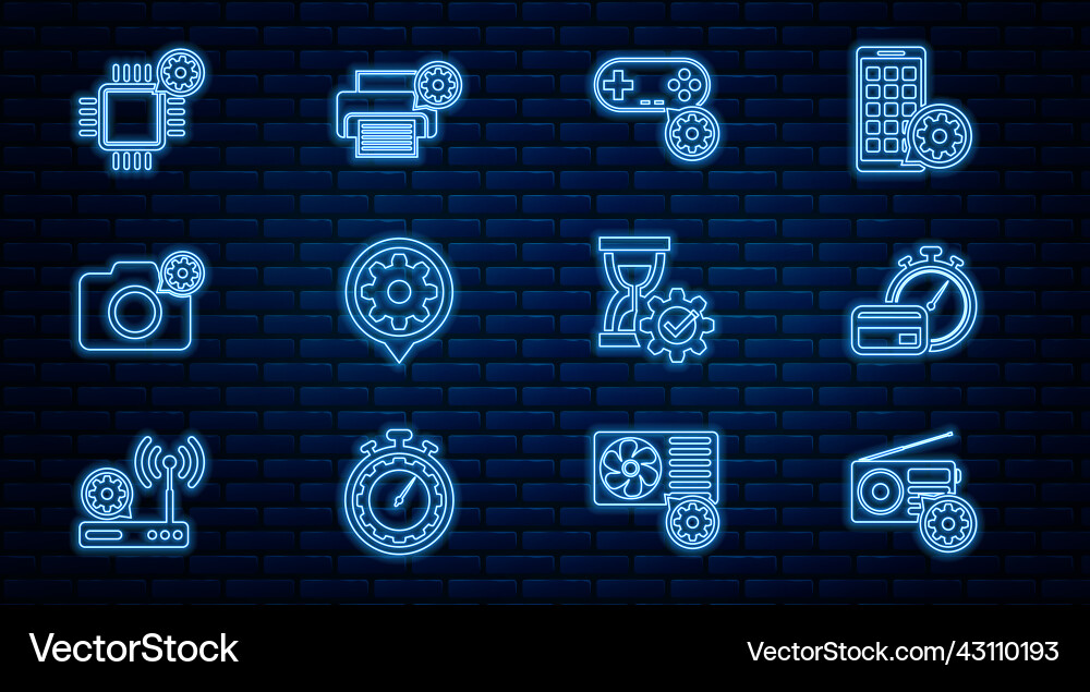Set line radio setting fast payments gamepad Set line radio setting fast payments gamepad vector image