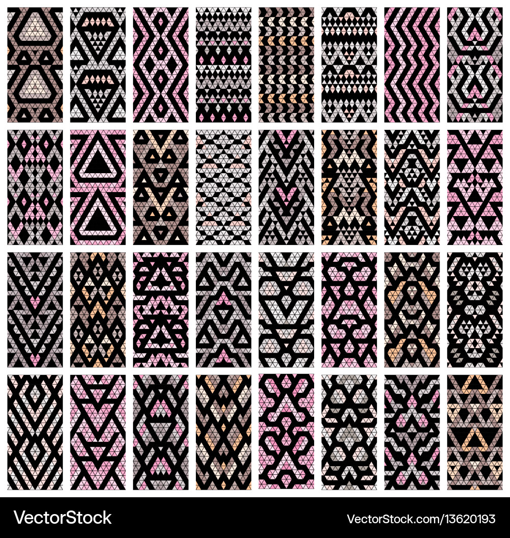 Set of 32 patterns Set of 32 patterns vector image