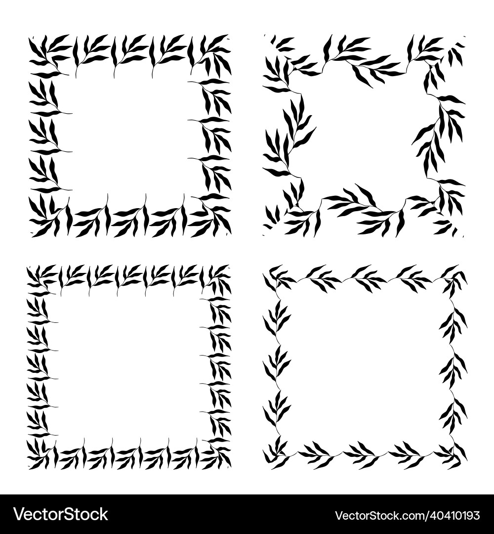Set of various botanical frames Set of various botanical frames vector image