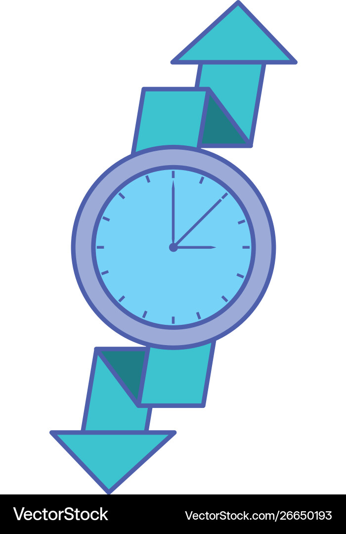 Time clock watch with arrows up and down vector image