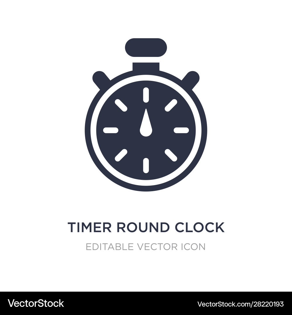 Timer round clock icon on white background simple vector image