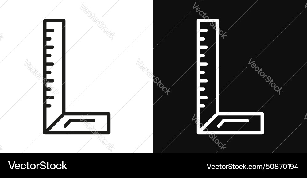 Carpenter ruler icon set measure instrument tool Vector Image