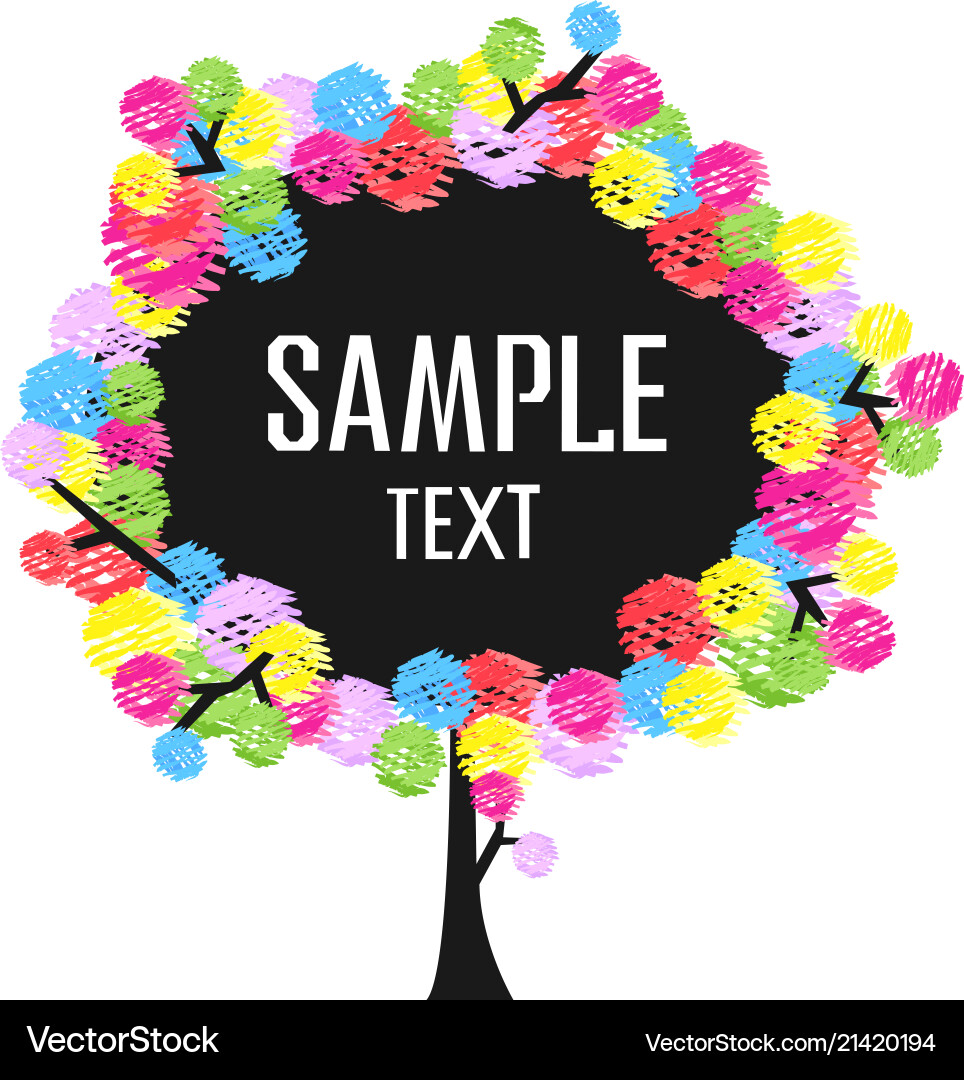 Colorful background with a beautiful tree Colorful background with a beautiful tree vector image