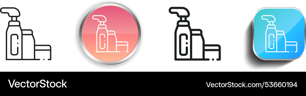 Dye icon thin linear regular and button style vector image