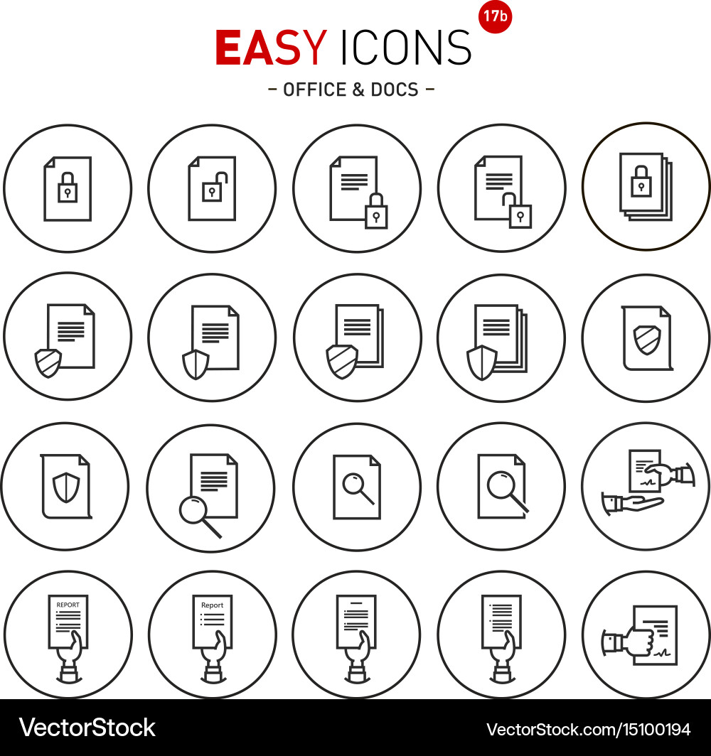 Easy icons 17b docs Vector Image