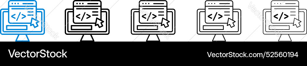 Front end icon set on white background Royalty Free Vector