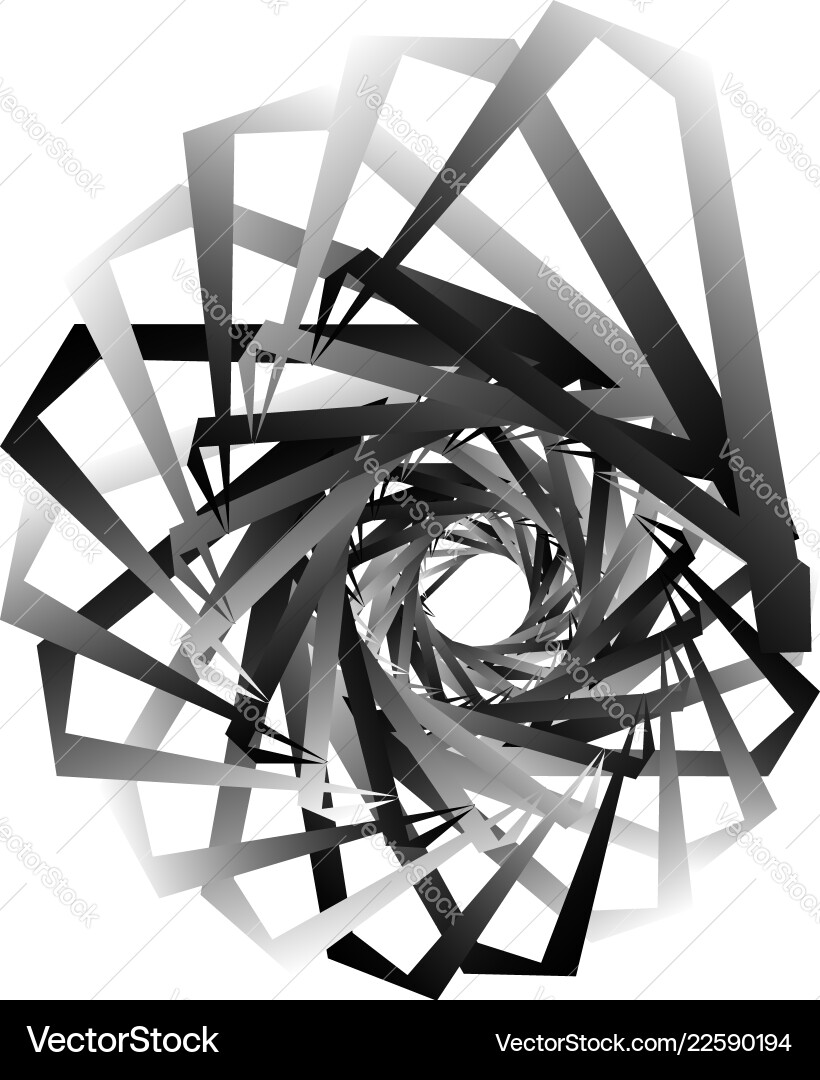 Geometric circular spiral abstract angular edgy Geometric circular spiral abstract angular edgy vector image