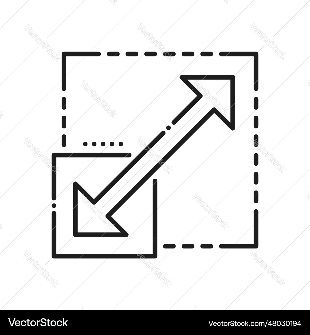 Größe und Skala Linie Icon reduzieren erweitern Größe und Skala Linie Icon reduzieren erweitern vektorbild