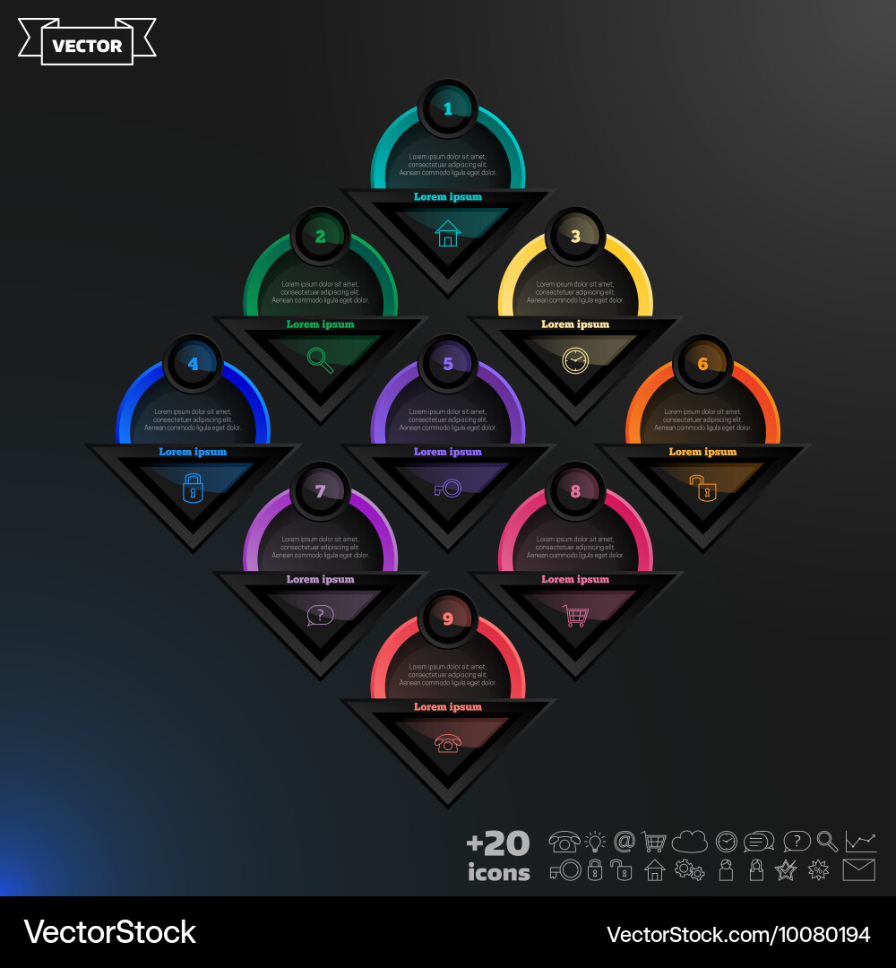 Infographic design list with colorful circles vector image