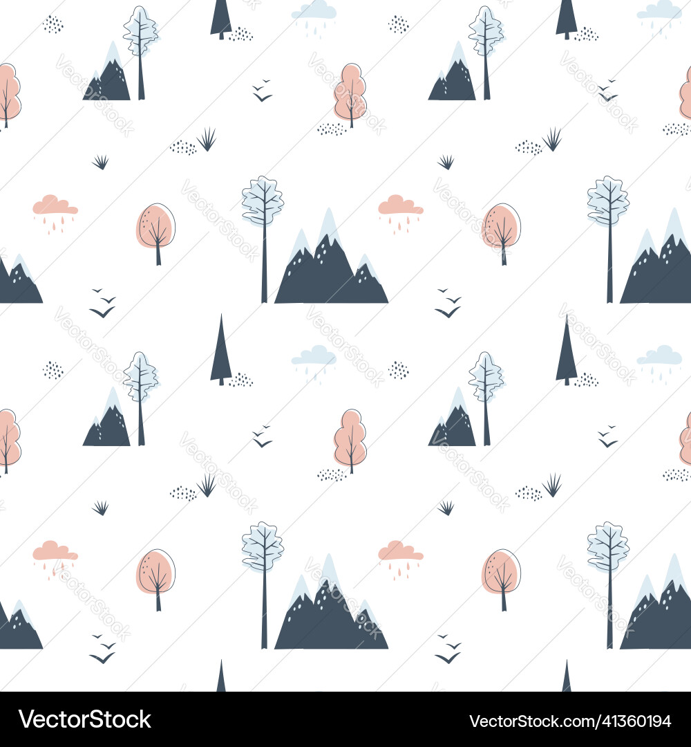 Minimalistic seamless pattern with mountains Vector Image