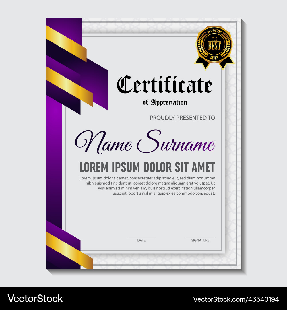 Modern design certificate layout concept simple Vector Image
