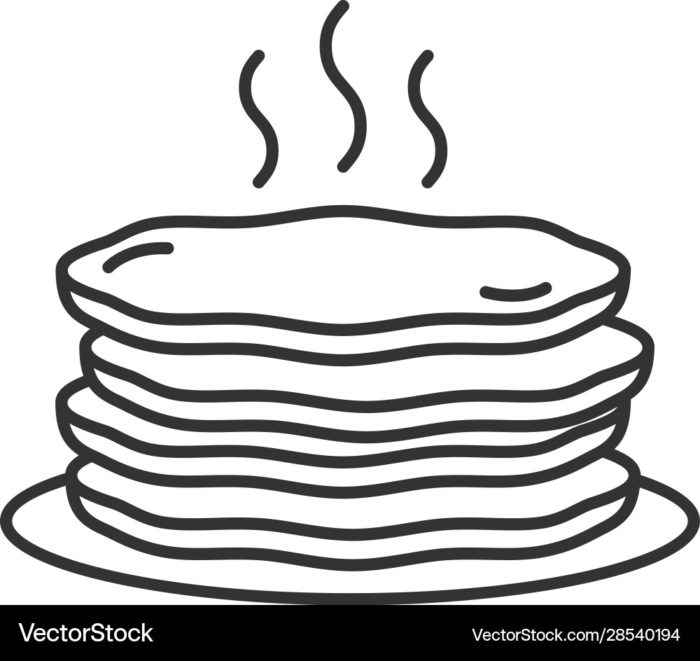 Pancake Stack Icon - Linear Style vector image