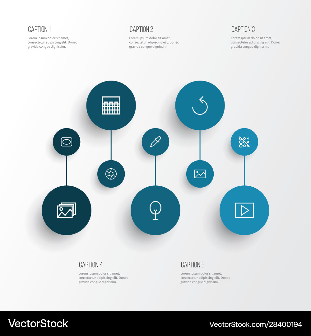 Photo icons line style set with chessboard rotate Vector Image
