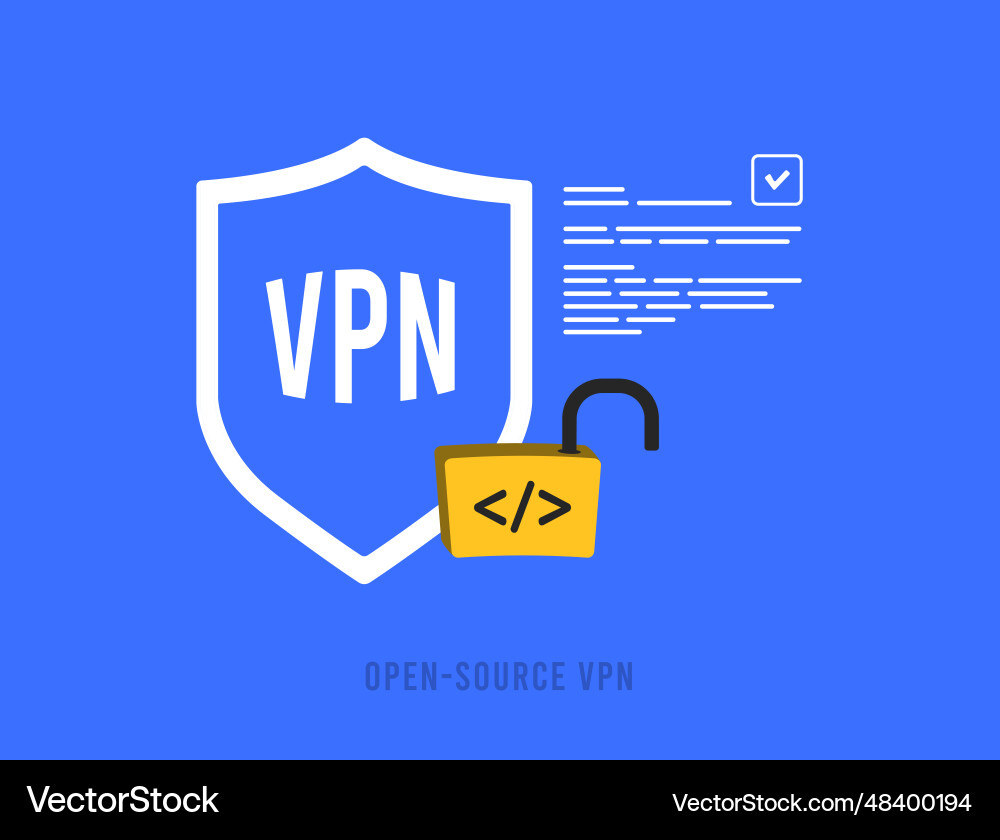 Secure networking with open-source vpn Vector Image
