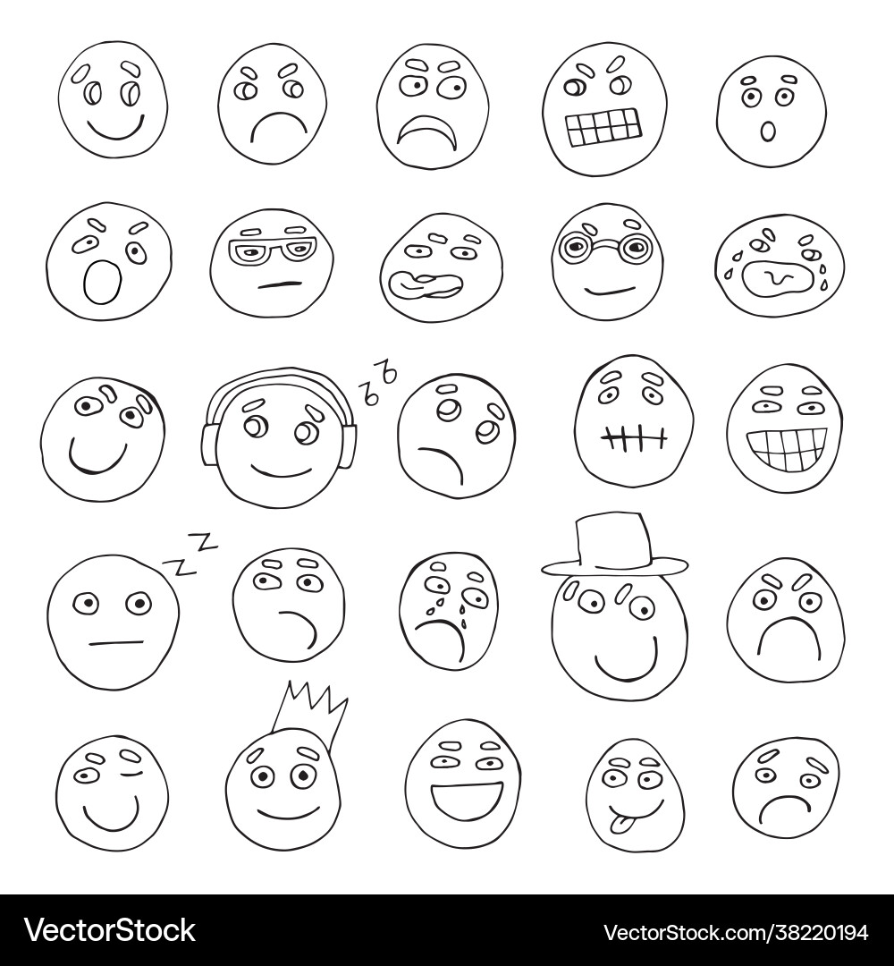 Set faces with different emotions Set faces with different emotions vector image