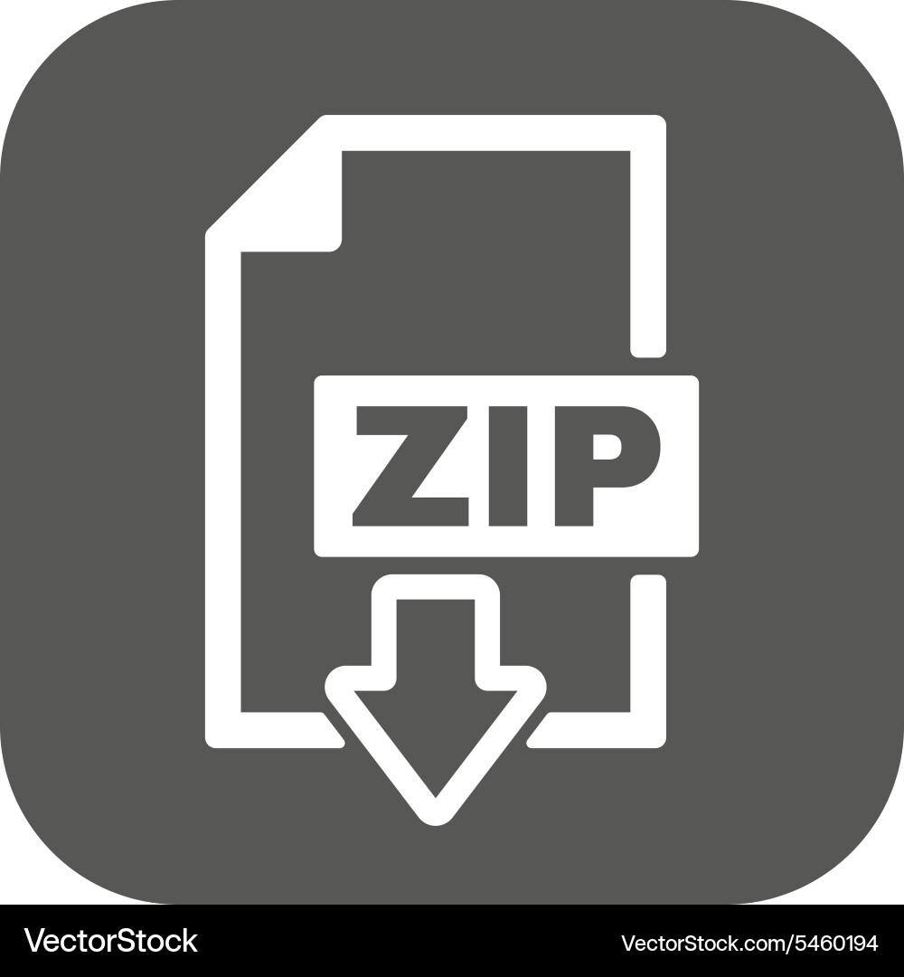 Zip file icon archive and compressed symbol vector image