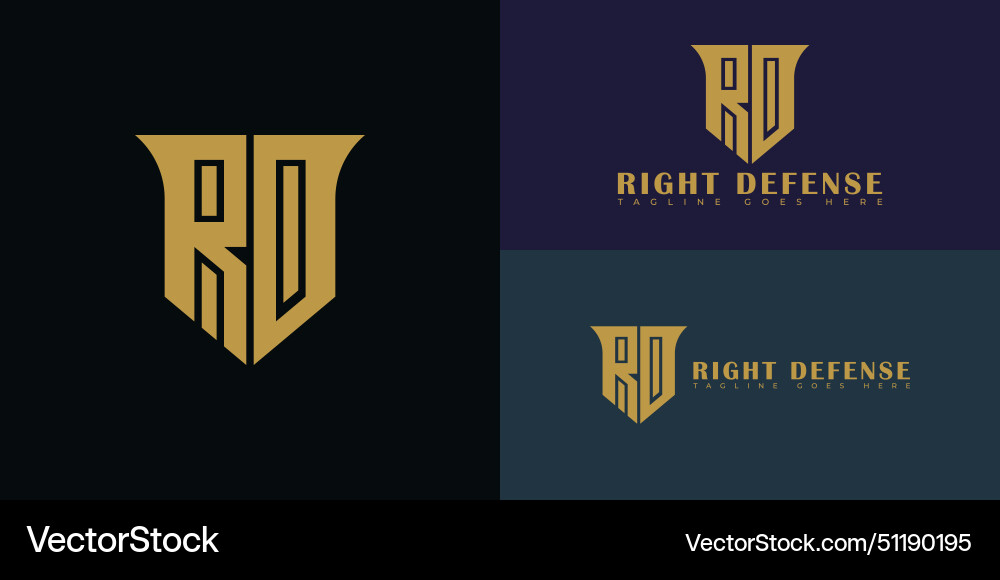 Abstract initial shield letter rd or dr logo Vector Image