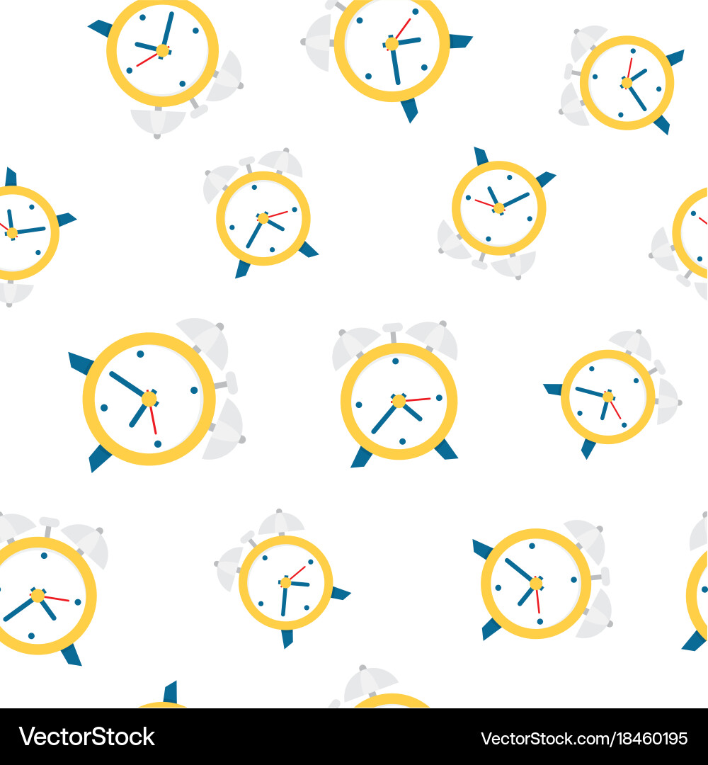 Alarm clock seamless pattern background Vector Image