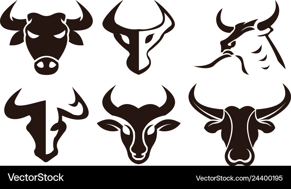 Bull Horn Animal Silhouette Vector Image