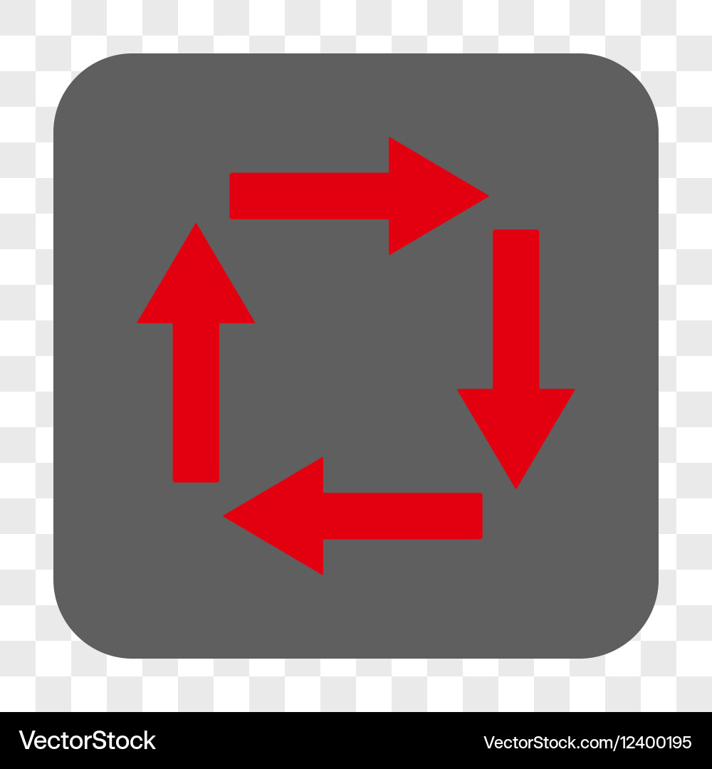 Circulation arrows rounded square button Vector Image