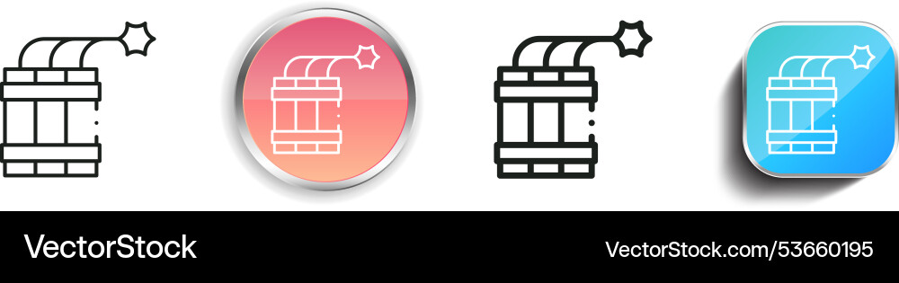 Dynamite icon thin linear regular and button Vector Image