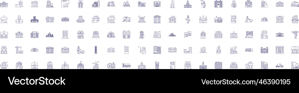 Engineering and architecture firm line icons signs Vector Image