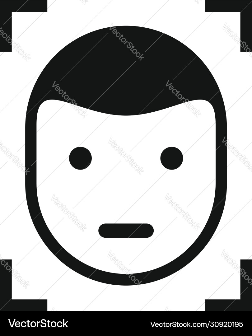 Face detection icon simple style Face detection icon simple style Vector Image