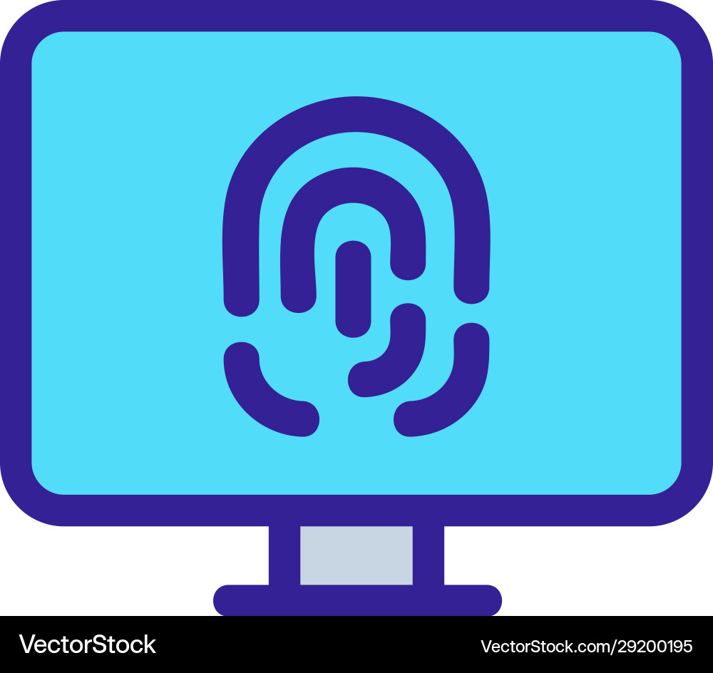 Fingerprint icon scan isolated contour vector image