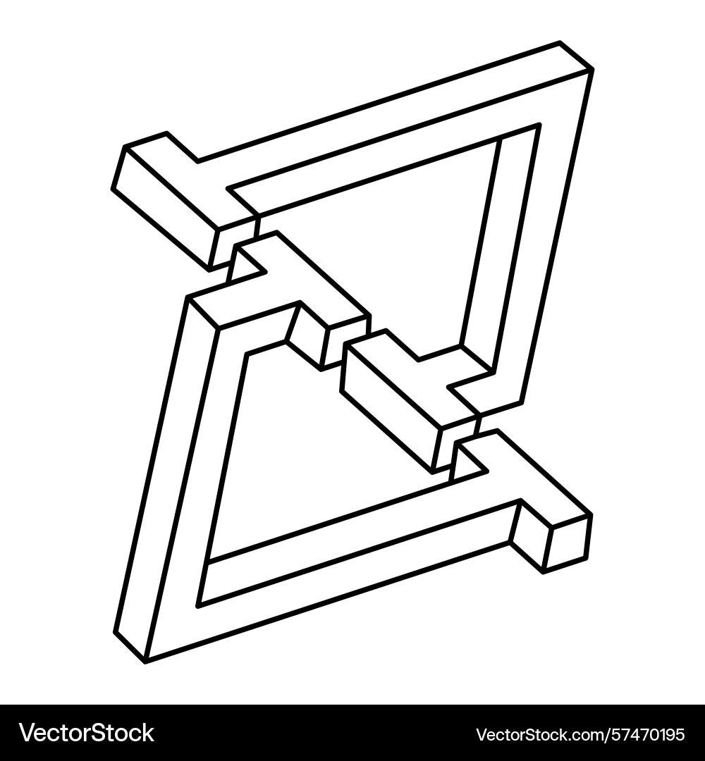 Impossible shapes web design elements optical Vector Image