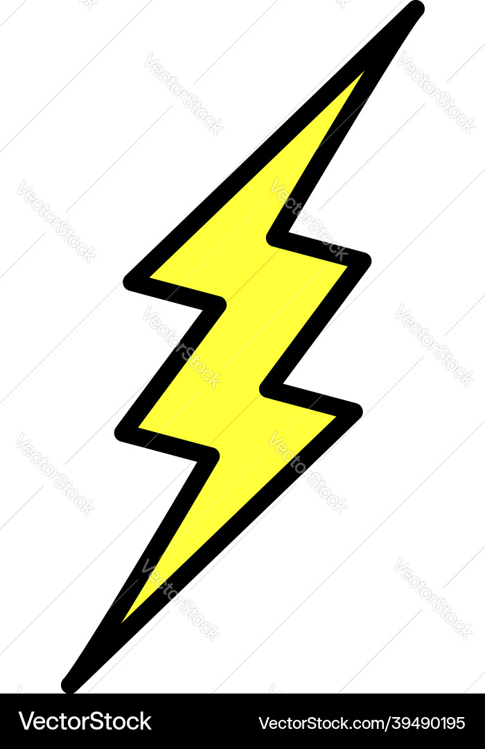 Lightning zigzag icon color outline Lightning zigzag icon color outline vector image