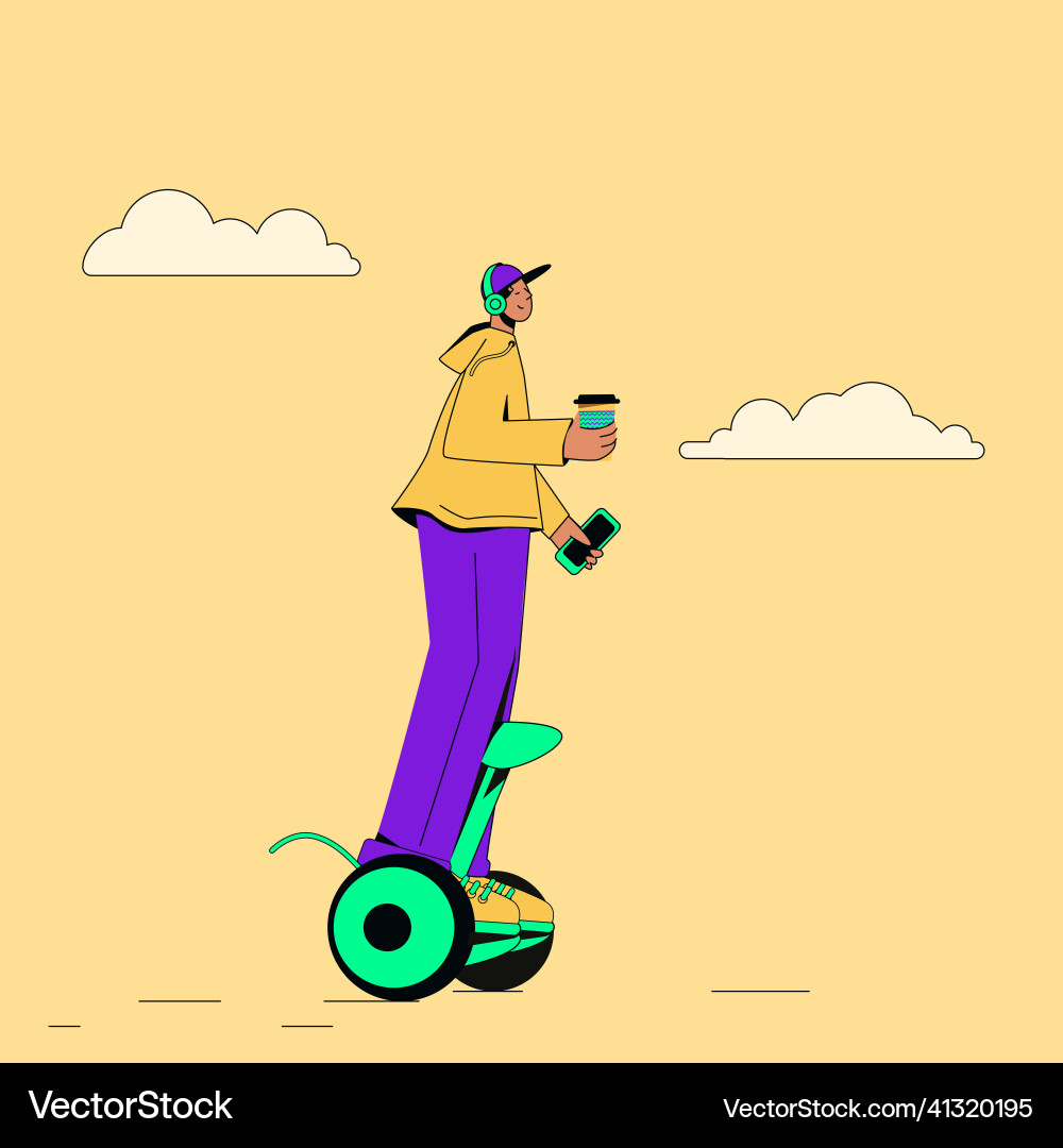 Man Exercising with Segway vector image