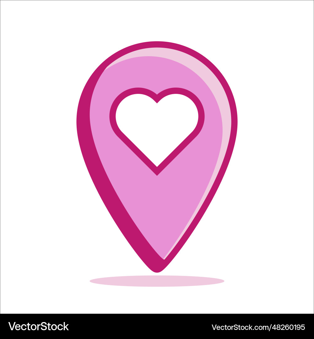 Navigation point with a heart inside in romantic Vector Image