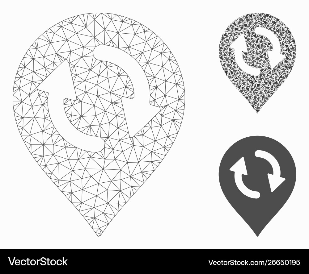 Refresh map marker mesh network model Refresh map marker mesh network model vector image