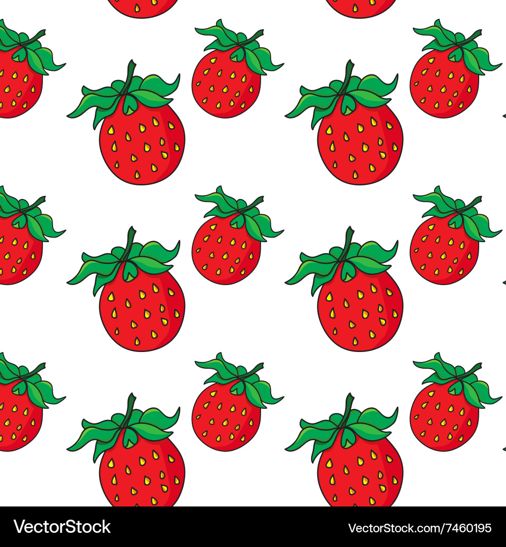 Strawberry pattern on transparent background Vector Image