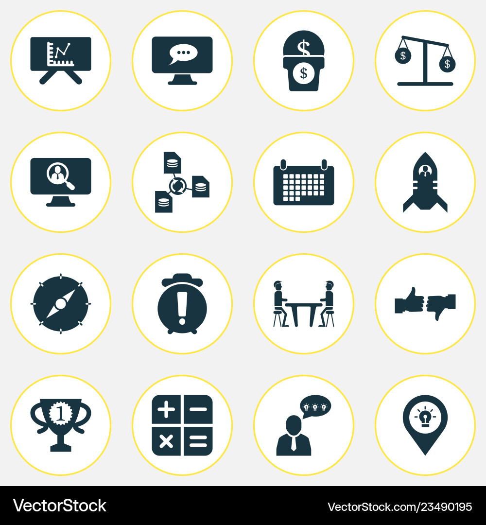 Team icons set with warning alarm comments Team icons set with warning alarm comments vector image