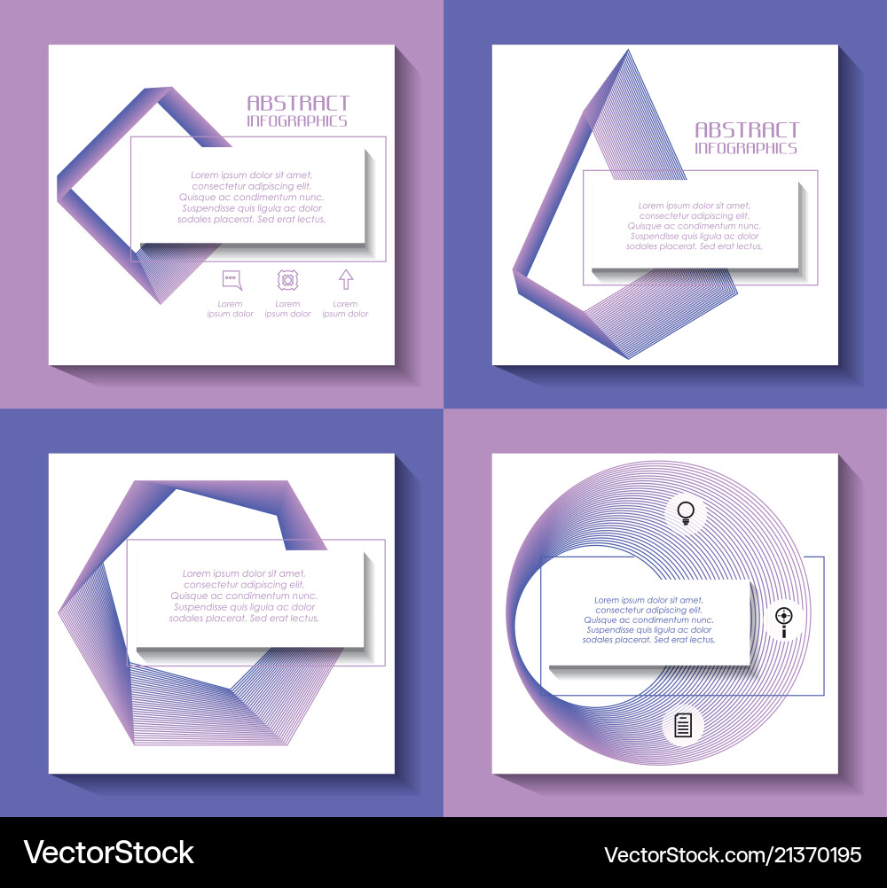 Template set infographic with figures geometrics Template set infographic with figures geometrics Vector Image